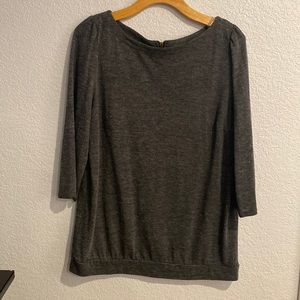 Gray Shirt w/ Zipper in the Back - Loft
